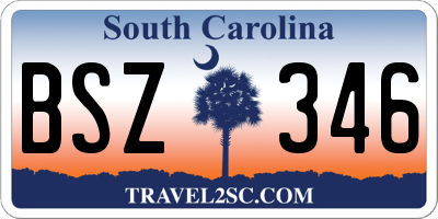SC license plate BSZ346
