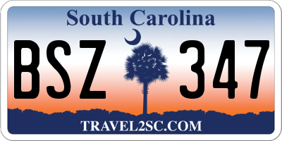 SC license plate BSZ347