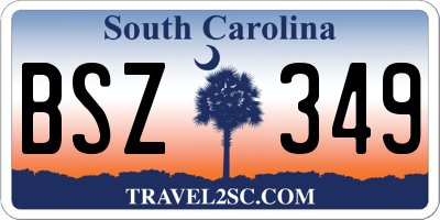 SC license plate BSZ349