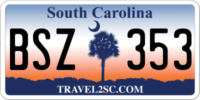 SC license plate BSZ353