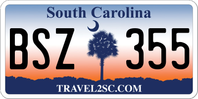 SC license plate BSZ355