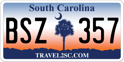 SC license plate BSZ357