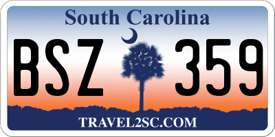 SC license plate BSZ359