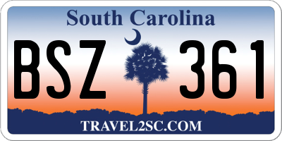 SC license plate BSZ361