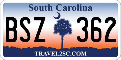 SC license plate BSZ362