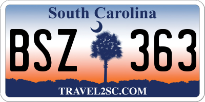 SC license plate BSZ363
