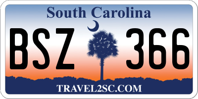 SC license plate BSZ366