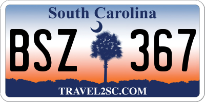 SC license plate BSZ367