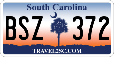 SC license plate BSZ372