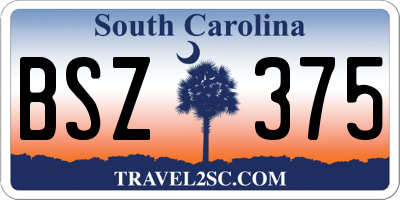SC license plate BSZ375