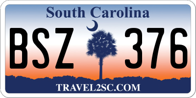 SC license plate BSZ376
