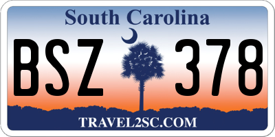 SC license plate BSZ378