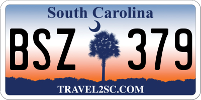 SC license plate BSZ379