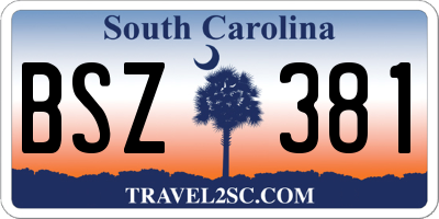 SC license plate BSZ381