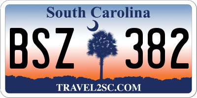 SC license plate BSZ382