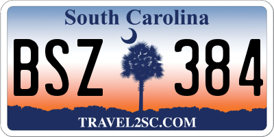 SC license plate BSZ384
