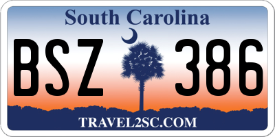 SC license plate BSZ386