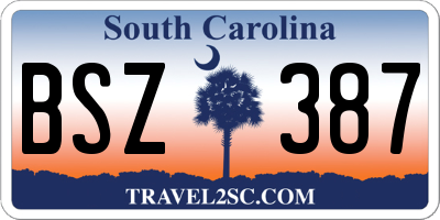 SC license plate BSZ387