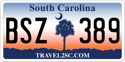 SC license plate BSZ389