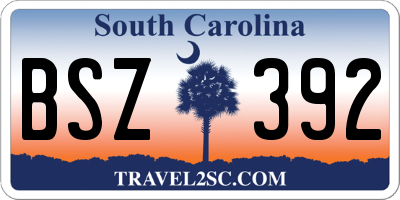 SC license plate BSZ392