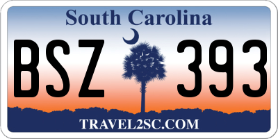 SC license plate BSZ393