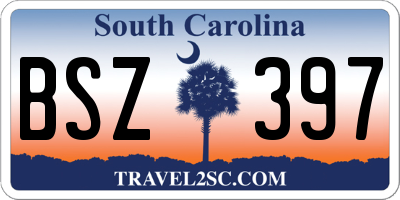 SC license plate BSZ397