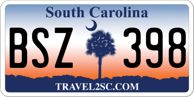 SC license plate BSZ398