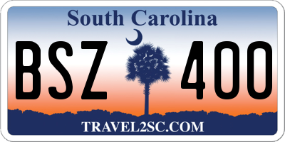 SC license plate BSZ400