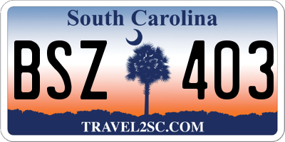 SC license plate BSZ403