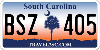 SC license plate BSZ405