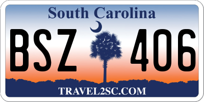 SC license plate BSZ406