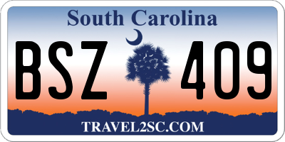 SC license plate BSZ409