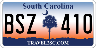 SC license plate BSZ410