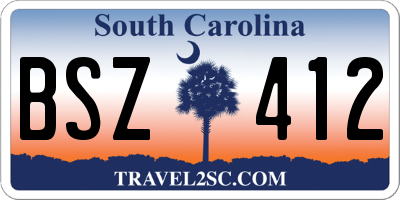 SC license plate BSZ412