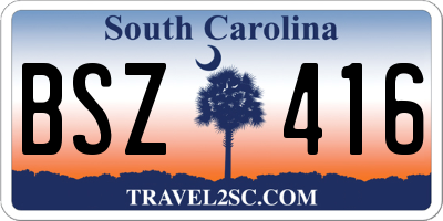 SC license plate BSZ416