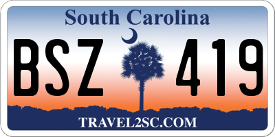 SC license plate BSZ419
