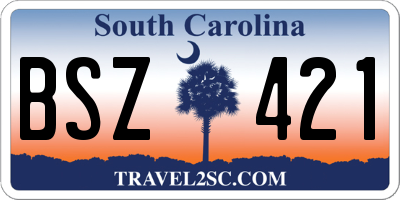 SC license plate BSZ421