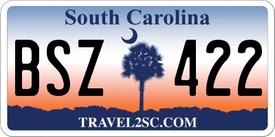 SC license plate BSZ422