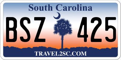 SC license plate BSZ425