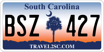 SC license plate BSZ427