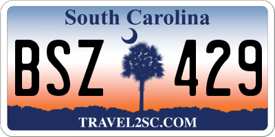 SC license plate BSZ429