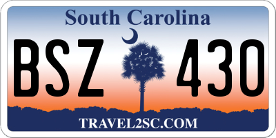 SC license plate BSZ430