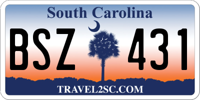 SC license plate BSZ431