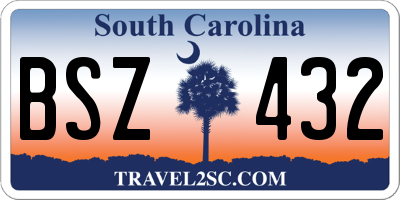 SC license plate BSZ432