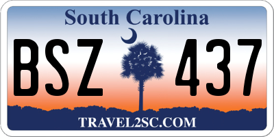 SC license plate BSZ437