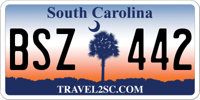 SC license plate BSZ442