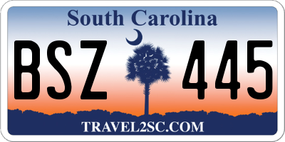 SC license plate BSZ445