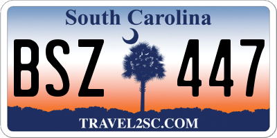 SC license plate BSZ447