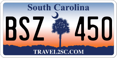 SC license plate BSZ450