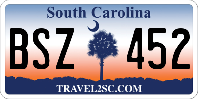 SC license plate BSZ452
